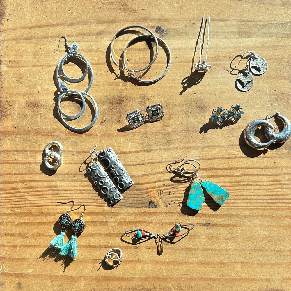 Silver and Turquoise Earring Set..you buy all